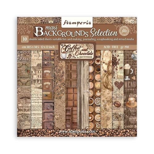 Coffee and Chocolate Maxi Background Selection Paper Pack 12"x12"