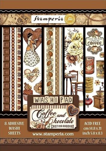 Coffee and Chocolate Washi Pad A5