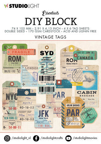 Vintage Tags DIY Block Mini