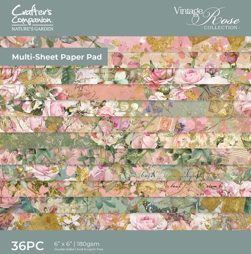 Vintage Rose Paper Pad 6" x 6"