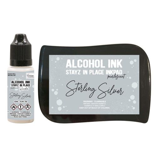 Stayz in Place Alcohol Ink Pearlescent Sterling Silver Pad+Reinker