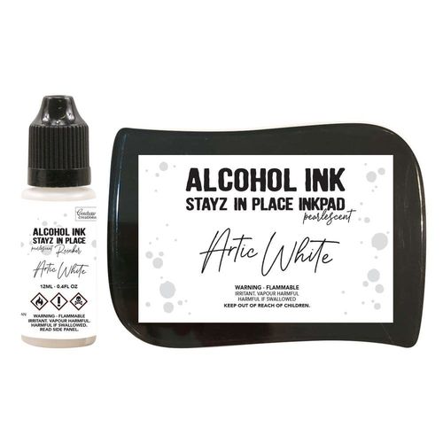 Stayz in Place Alcohol Ink Pearlescent Arctic White Pad+Reinker
