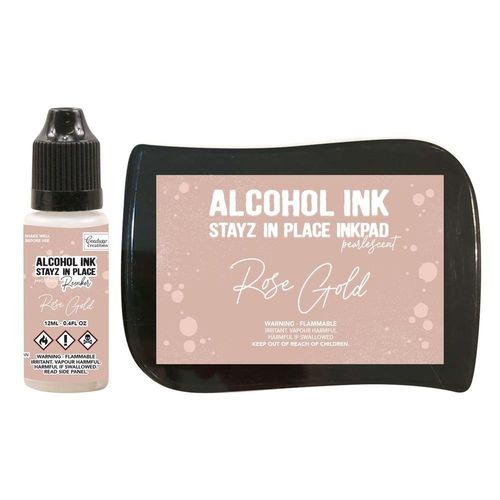 Stayz in Place Alcohol Ink Pearlescent Rose Gold Pad+Reinker