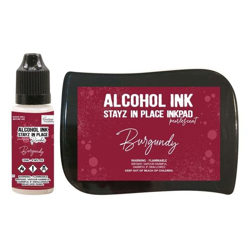 Stayz in Place Alcohol Ink Pearlescent Burgundy Pad+Reinker