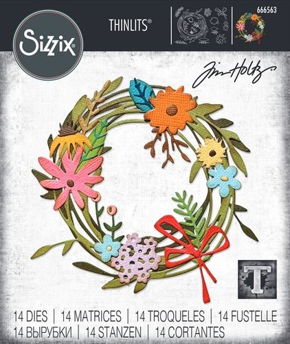 Sizzix Thinlits - Tim Holtz Vault Funky Floral Wreath