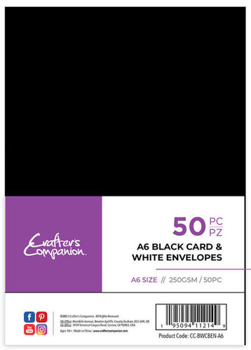 Cards & Envelopes A6 Black/White