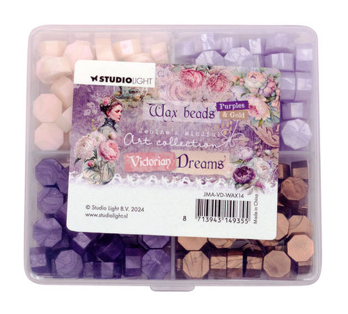 Studio Light Victorian Dreams Wax Beads - Purples & Gold
