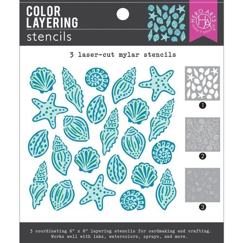 Schablonen Set Color Layering Seashells