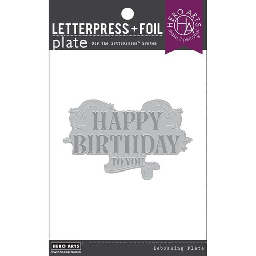Hero Arts Letterpress & Foil Plate - Happy Birthday