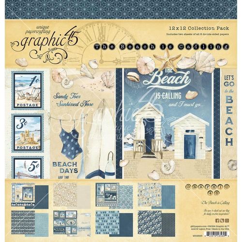 Graphic 45 Collection Pack 12"X12" - The Beach Is Calling