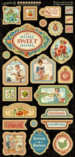 Graphic 45 - Home Sweet Home Chipboard