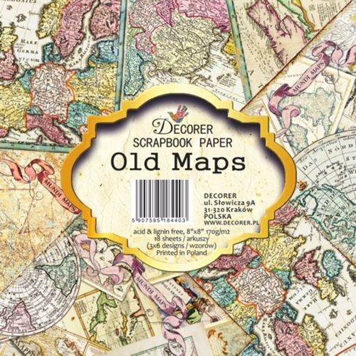 Old Maps Paper Pack 8"x8"