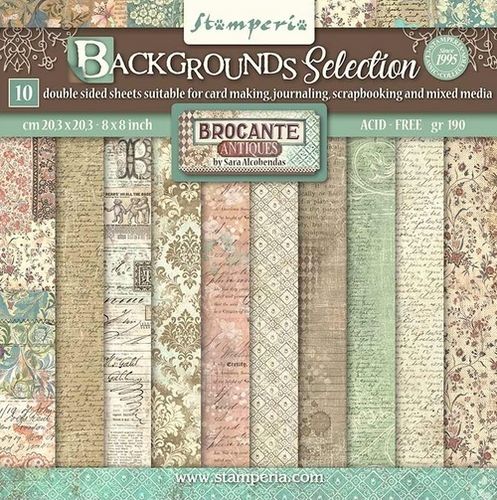 Brocante Antiques Backgrounds Paper Pack 8"x8"