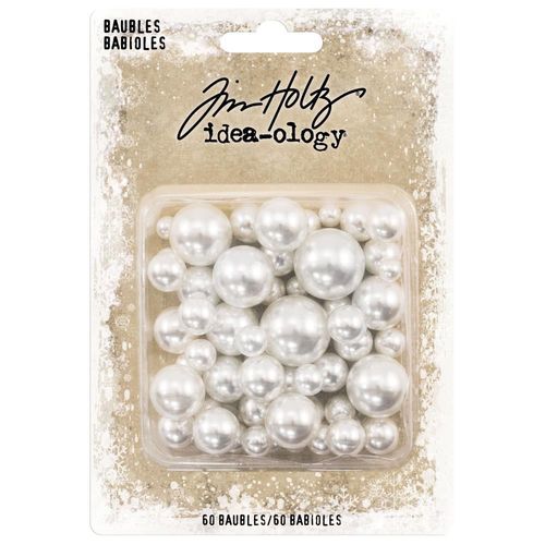Tim Holtz Idea-Ology Pearl Baubles - Undrilled Cream Pearls