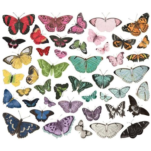 Simple Vintage Essentials Bits & Pieces Die-Cuts - Butterfly, Color Palette