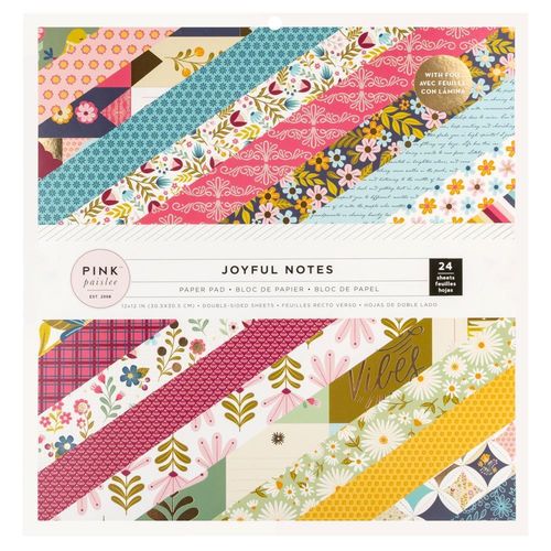 Pink Paislee - Joyful Notes Pad 12"x12" (mit Goldfolienakzenten)