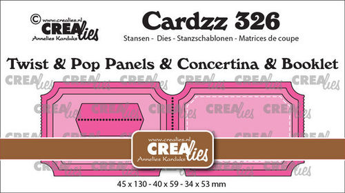 Crealies - Stanzschablone Twist & Pop A3, Panels, Concertina, Booklet Tickets Horizontal