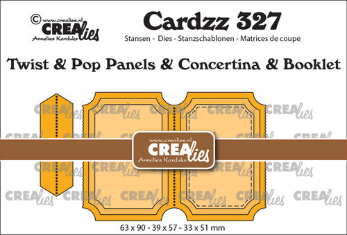 Crealies - Stanzschablone Twist & Pop B3, Panels, Concertina, Booklet Tickets Vertical